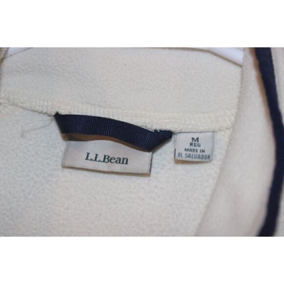 L.L.Bean Cream Half Zip Fleece Sweatshirt Women Size Medium - Picture 6 of 6